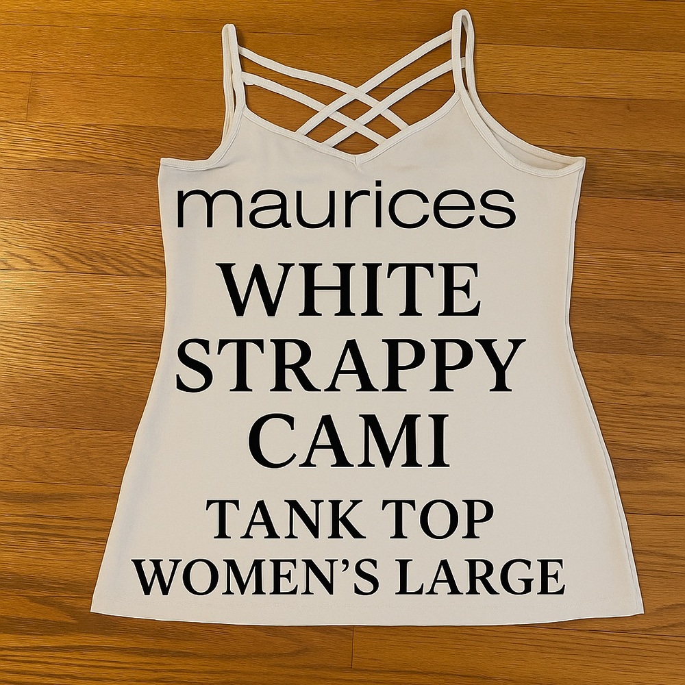 Maurices White Strappy Cami Tank Top Women’s Large